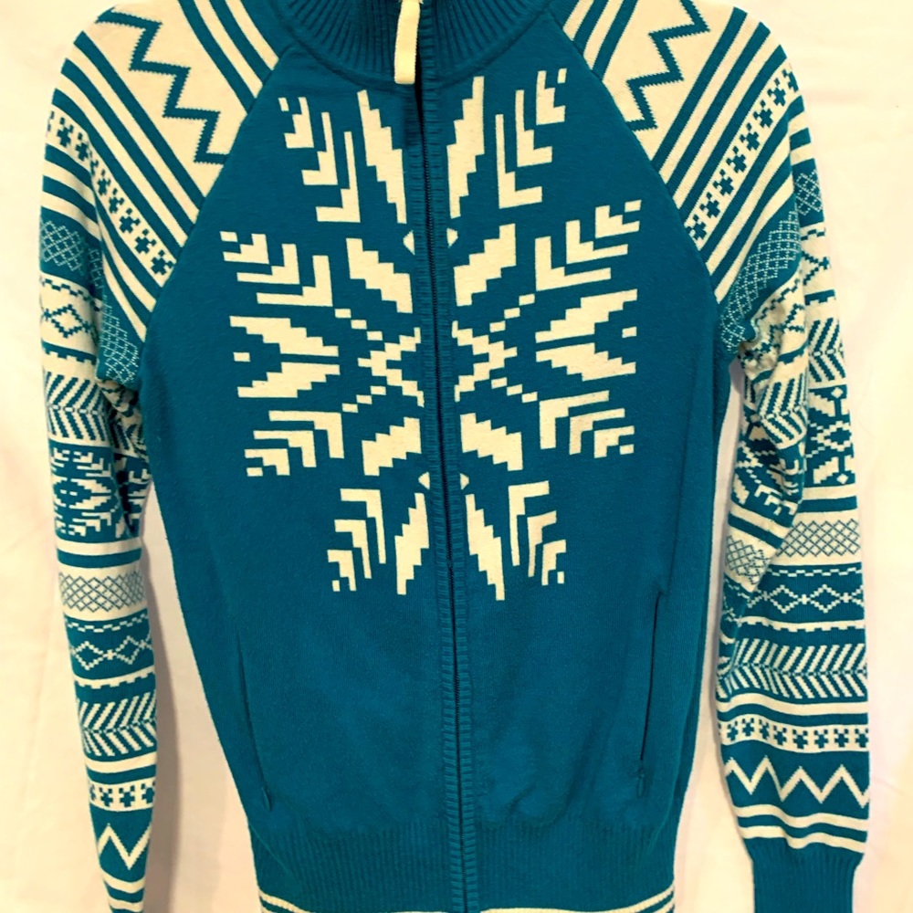 Athleta Zip Up Ski and Fun Sweater